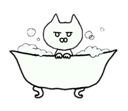 Sticker of an expressionless cat sticker #4451286