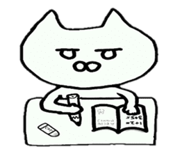 Sticker of an expressionless cat sticker #4451287