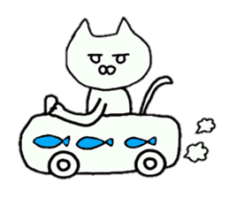 Sticker of an expressionless cat sticker #4451288
