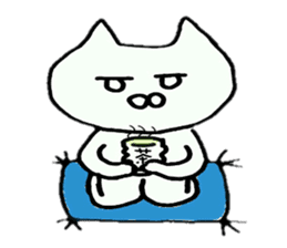 Sticker of an expressionless cat sticker #4451291