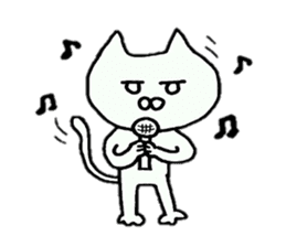 Sticker of an expressionless cat sticker #4451292