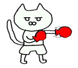 Sticker of an expressionless cat sticker #4451293