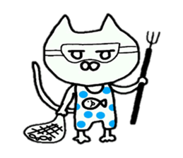 Sticker of an expressionless cat sticker #4451296