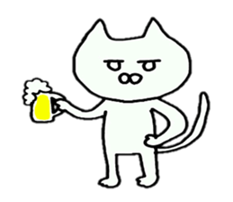 Sticker of an expressionless cat sticker #4451297