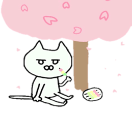 Sticker of an expressionless cat sticker #4451298
