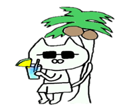 Sticker of an expressionless cat sticker #4451299