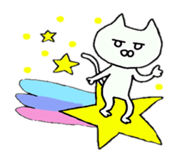 Sticker of an expressionless cat sticker #4451300