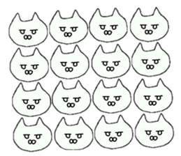 Sticker of an expressionless cat sticker #4451302