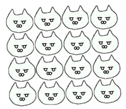 Sticker of an expressionless cat sticker #4451302