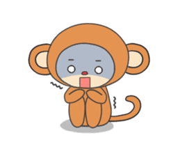 Smiling monkey sticker #4453121