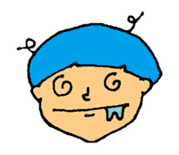 blue mushroom boy! sticker #4455140