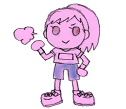 Girl picture book sticker #4455345