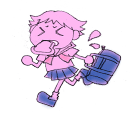 Girl picture book sticker #4455360