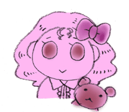 Girl picture book sticker #4455362