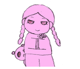 Girl picture book sticker #4455364