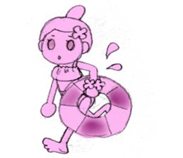 Girl picture book sticker #4455366