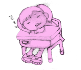 Girl picture book sticker #4455371