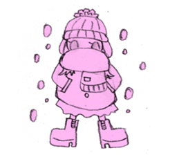 Girl picture book sticker #4455373