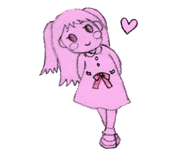 Girl picture book sticker #4455374