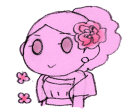 Girl picture book sticker #4455376