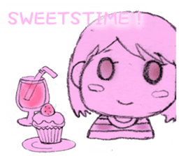 Girl picture book sticker #4455378