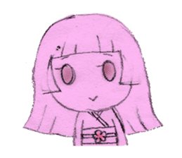 Girl picture book sticker #4455379