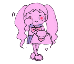 Girl picture book sticker #4455383