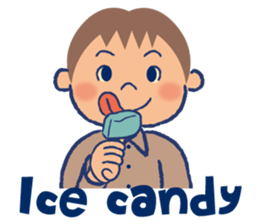 Japanese nostalgic child sticker-English sticker #4456880