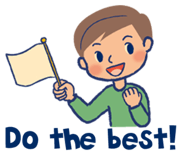 Japanese nostalgic child sticker-English sticker #4456894