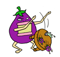 Vomiting Eggplant "Kenas" sticker #4458687