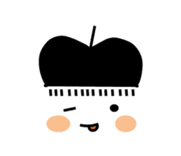 Apple of black and white sticker #4460585