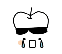 Apple of black and white sticker #4460586