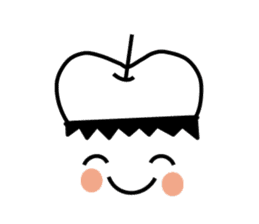 Apple of black and white sticker #4460589
