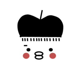 Apple of black and white sticker #4460591