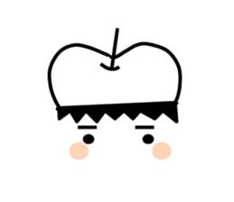 Apple of black and white sticker #4460595