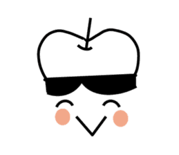 Apple of black and white sticker #4460597