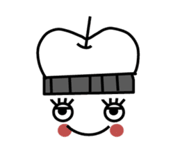 Apple of black and white sticker #4460598