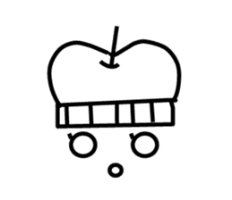 Apple of black and white sticker #4460600