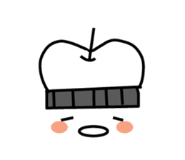Apple of black and white sticker #4460605