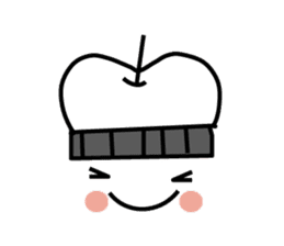Apple of black and white sticker #4460608