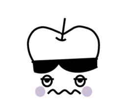 Apple of black and white sticker #4460609