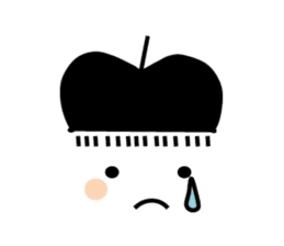 Apple of black and white sticker #4460611