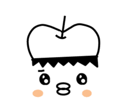 Apple of black and white sticker #4460614