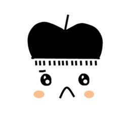 Apple of black and white sticker #4460619