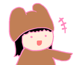 Girl in a Bear Costume sticker #4460666