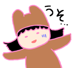 Girl in a Bear Costume sticker #4460675