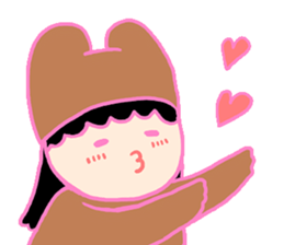 Girl in a Bear Costume sticker #4460681