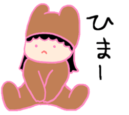 Girl in a Bear Costume sticker #4460691
