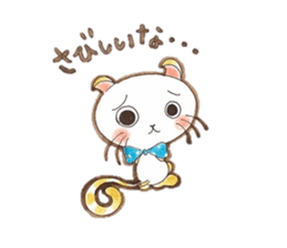 Gentle Communication With A White Cat sticker #4466553