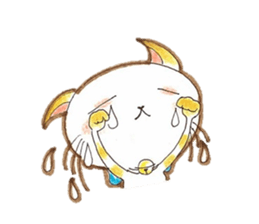 Gentle Communication With A White Cat sticker #4466554